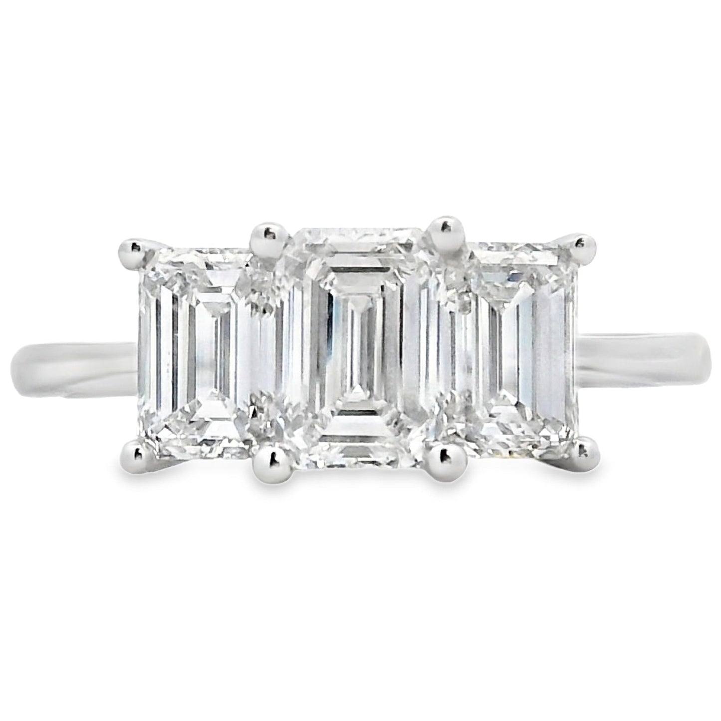 2.00ct Lab Grown Diamond 3 Stone Ring 14KT White Gold Bids.com