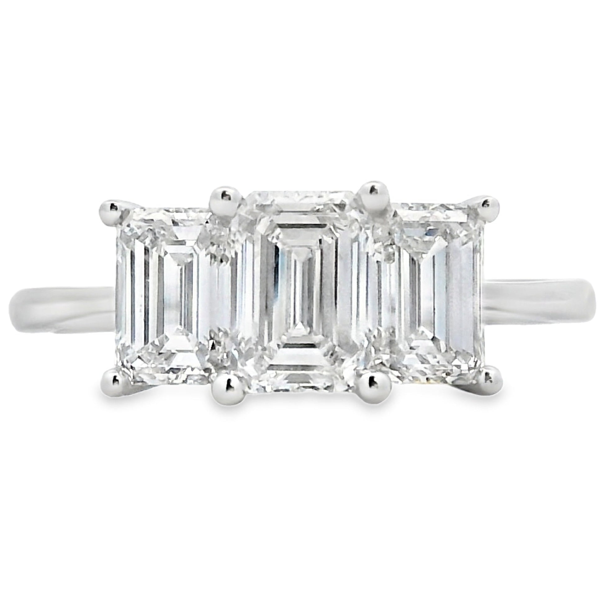 2.00ct Lab Grown Diamond 3 Stone Ring 14KT White Gold Bids.com
