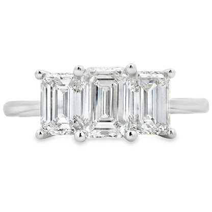2.00ct Lab Grown Diamond 3 Stone Ring 14KT White Gold Bids.com