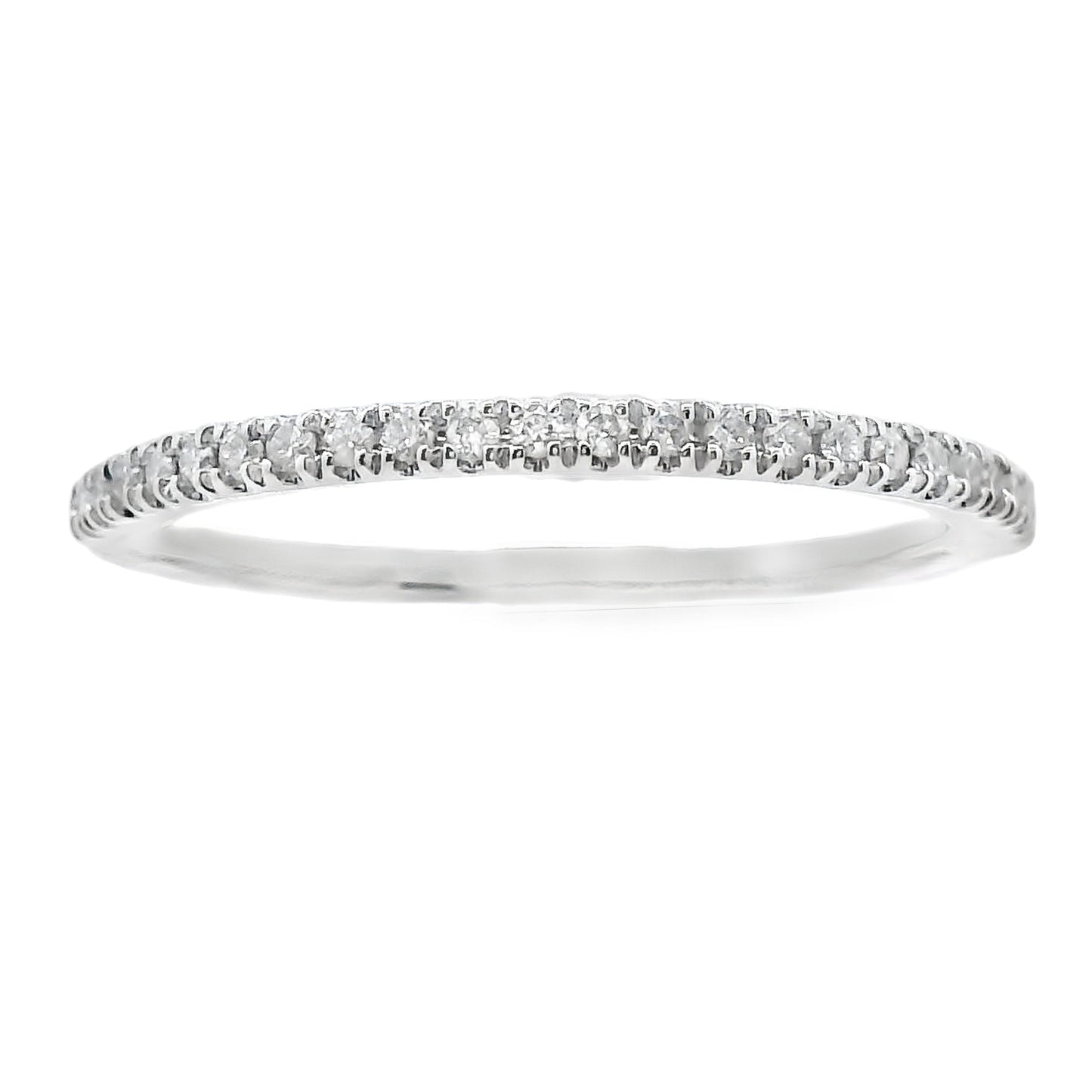 Genuine .13ct Diamond Wedding Band Ring 10KT White Gold Bids.com