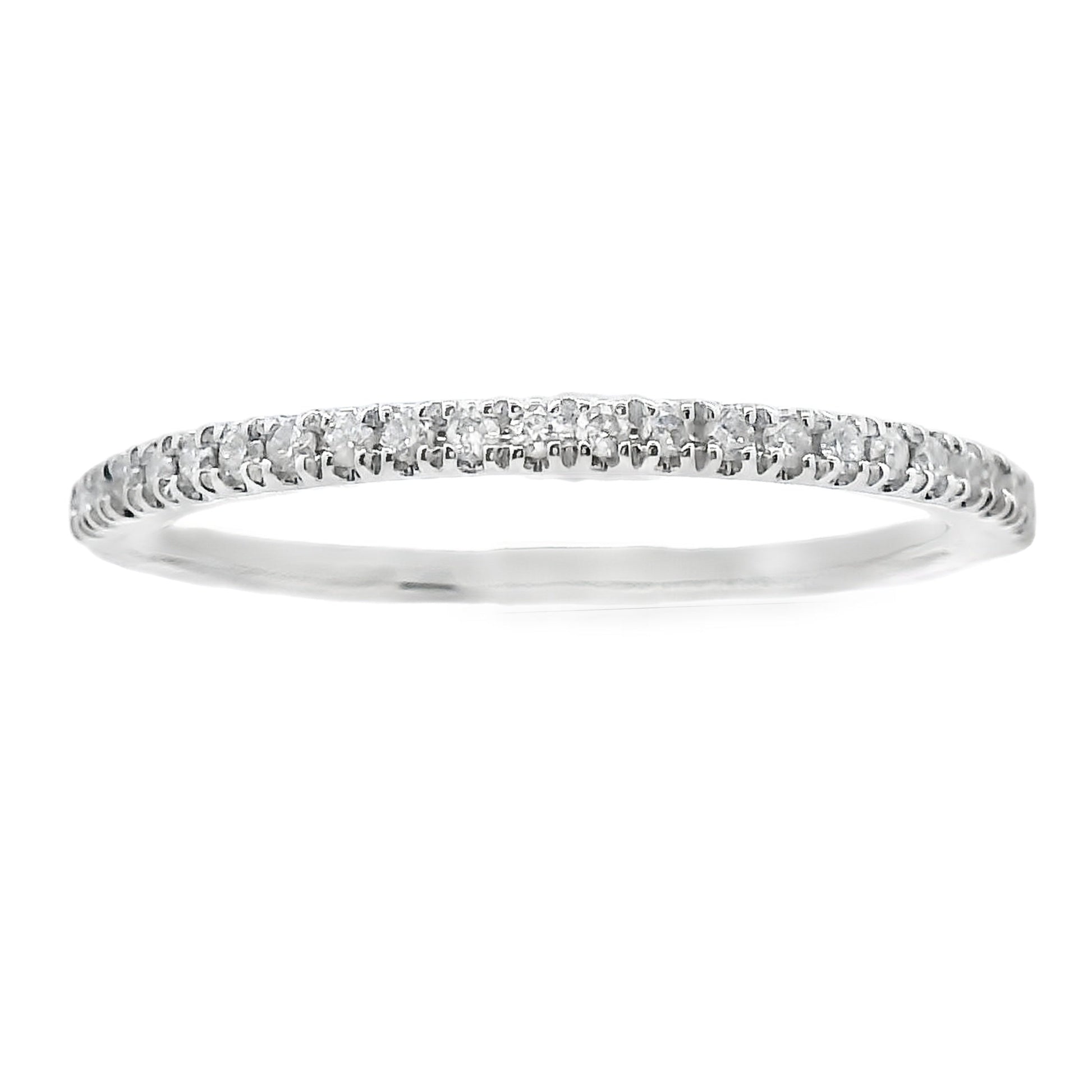 Genuine .13ct Diamond Wedding Band Ring 10KT White Gold Bids.com