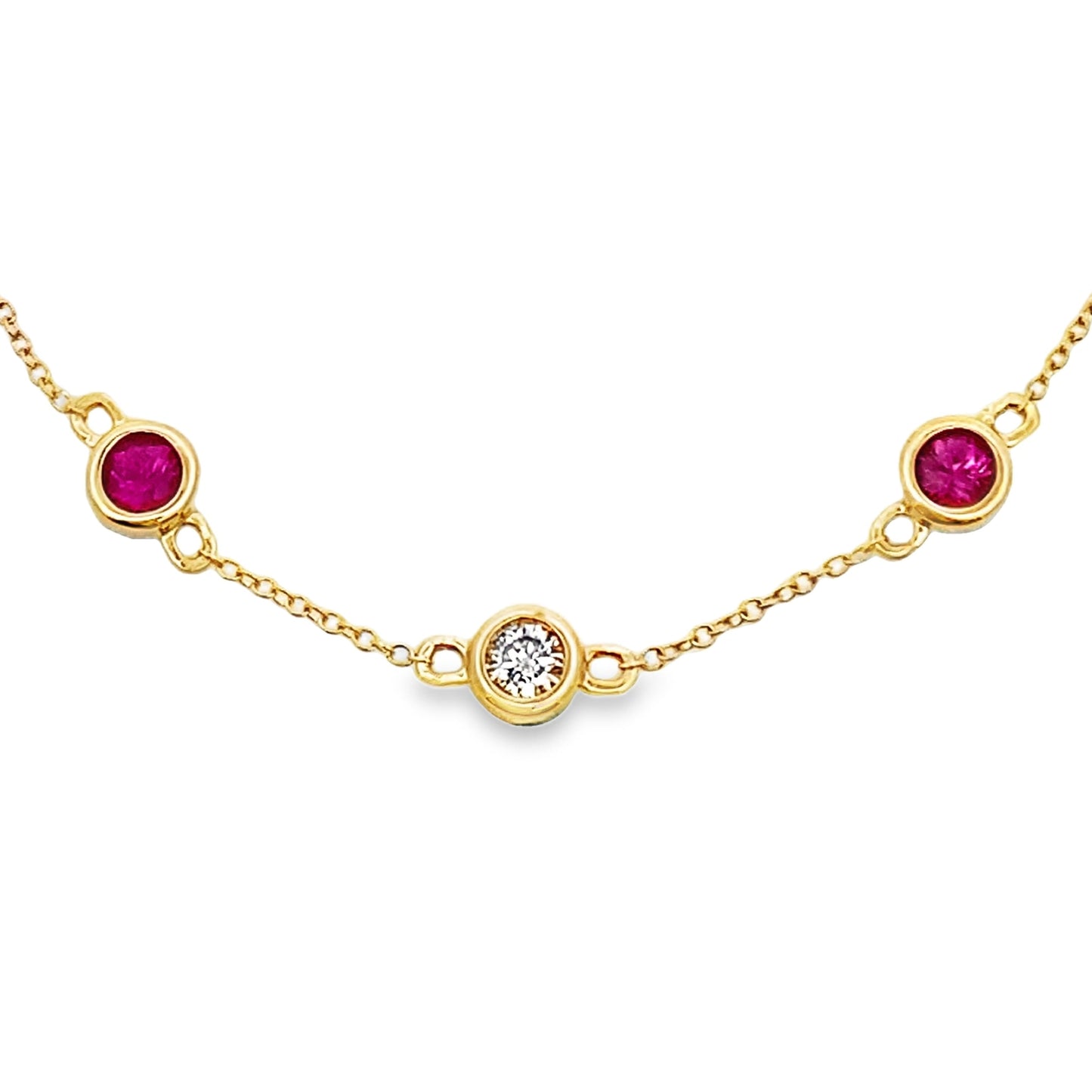 Genuine .66ct Ruby Diamond Bracelet 14KT Yellow Gold Bids.com