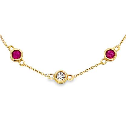 Genuine .66ct Ruby Diamond Bracelet 14KT Yellow Gold Bids.com