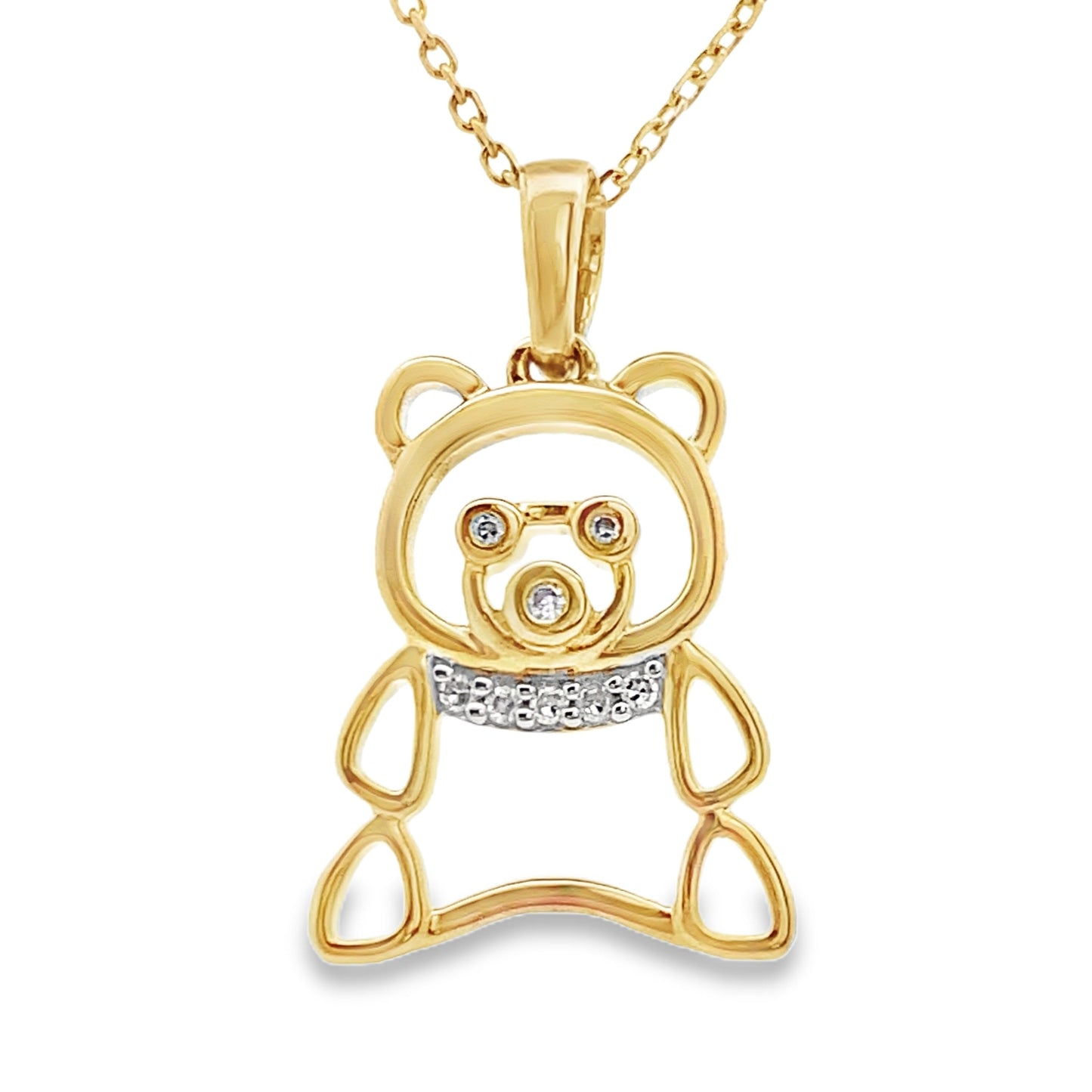 Genuine .03ct Diamond Animal Pendant 10KT Yellow Gold Bids.com
