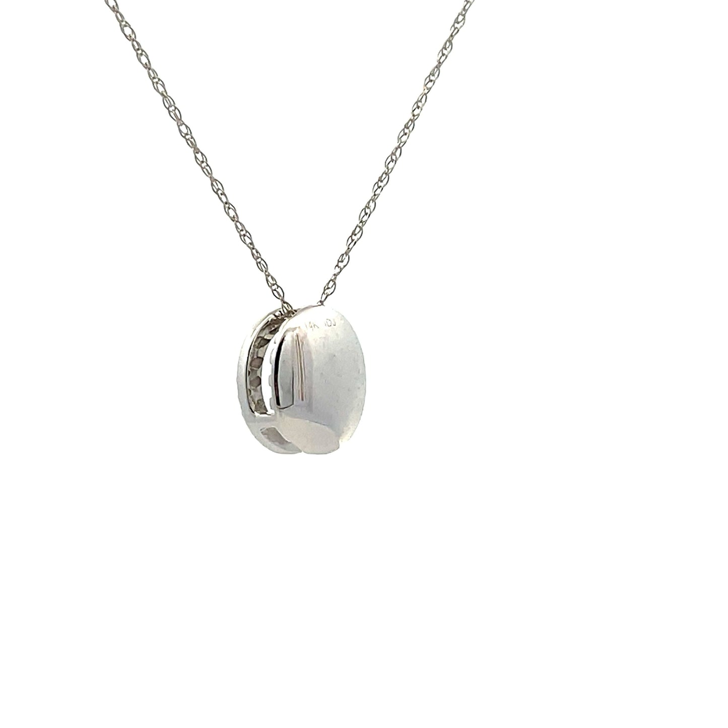 Natural .08ct Diamond Fashion Pendants 14KT White Gold Bids.com