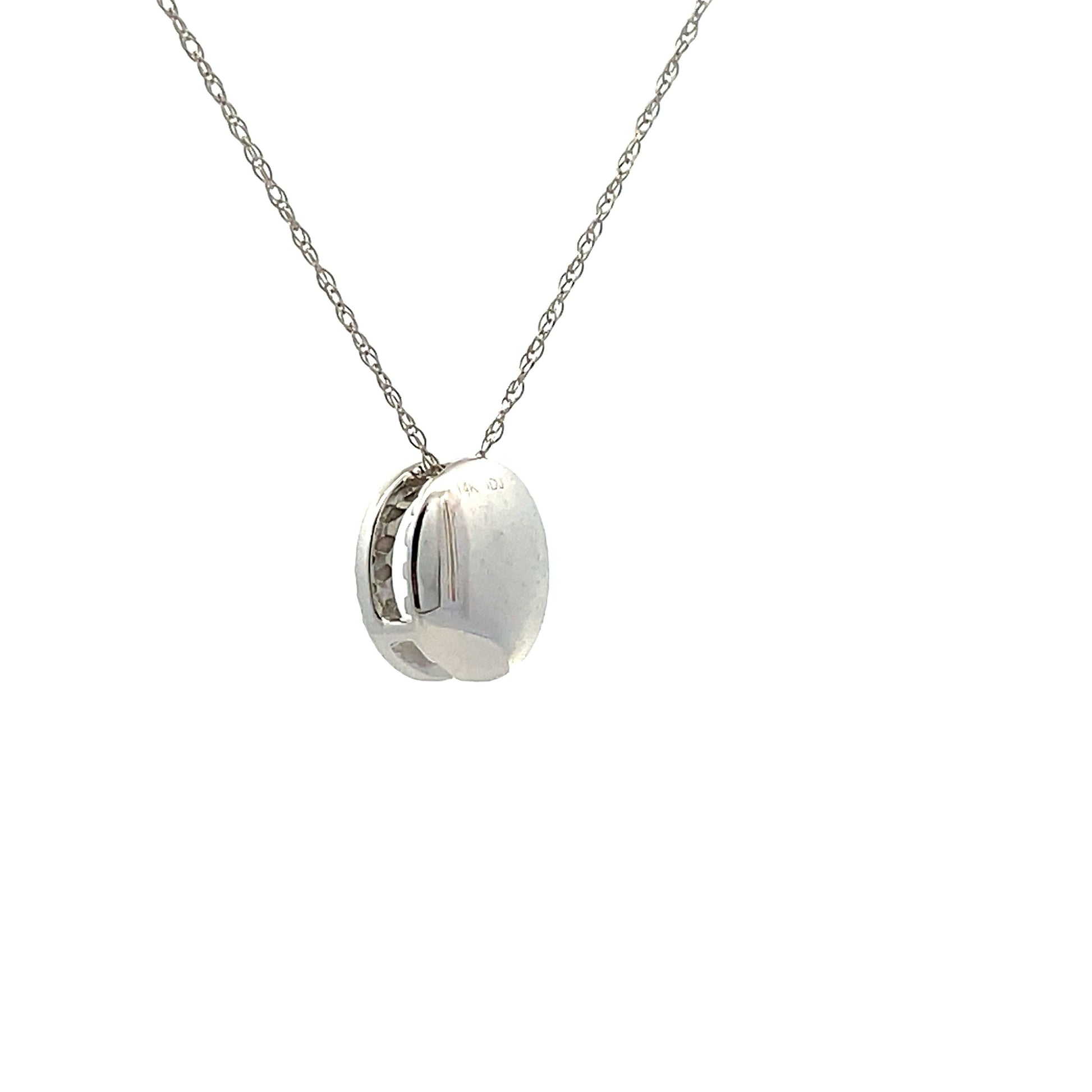 Natural .08ct Diamond Fashion Pendants 14KT White Gold Bids.com