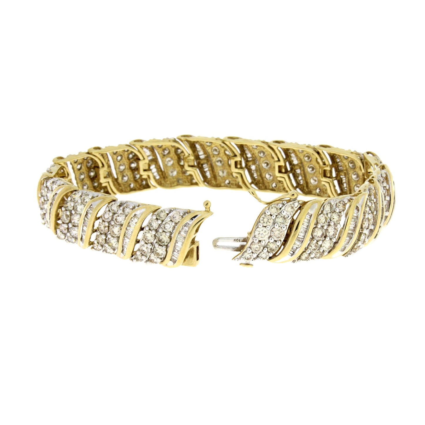 10.00ct Diamond Tennis Bracelet 10KT Yellow Gold Bids.com