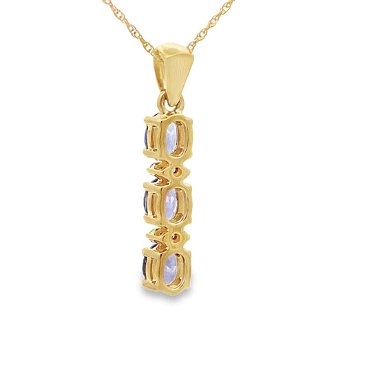 Tanzanite Diamond Fashion Pendants 10KT Yellow Gold Bids.com