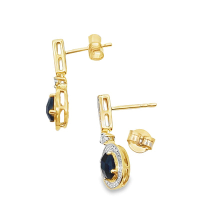 1.06ct Onyx Diamond Dangle Earrings 10KT Yellow Gold Bids.com
