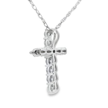 .19ct Diamond Cross Religious Pendant 14KT White Gold Bids.com