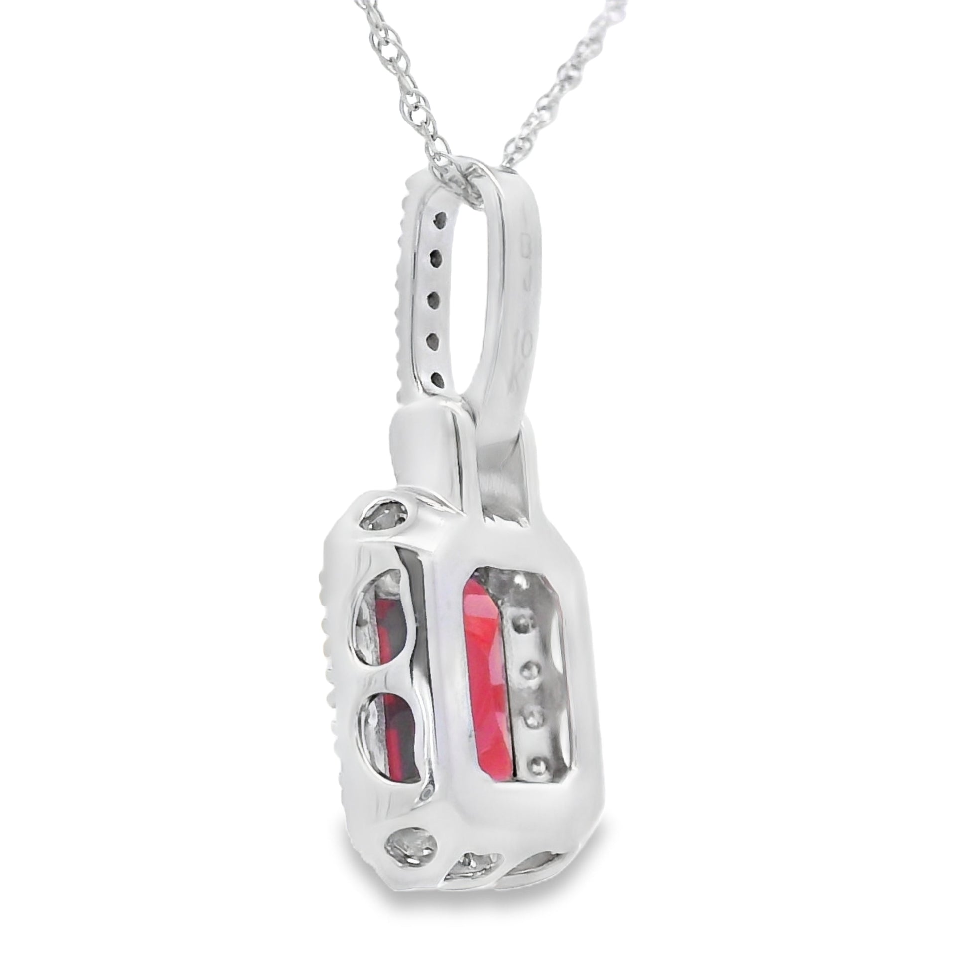1.31ct Garnet Diamond Fashion Pendants 10KT White Gold Bids.com