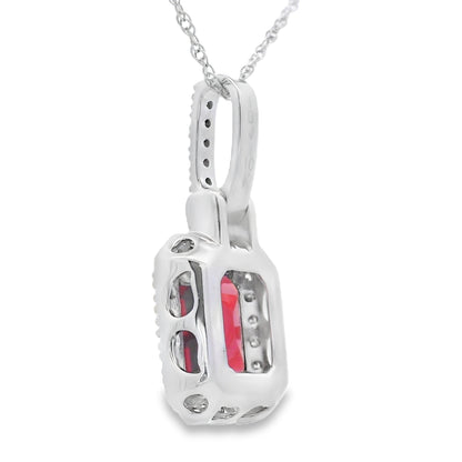 1.31ct Garnet Diamond Fashion Pendants 10KT White Gold Bids.com