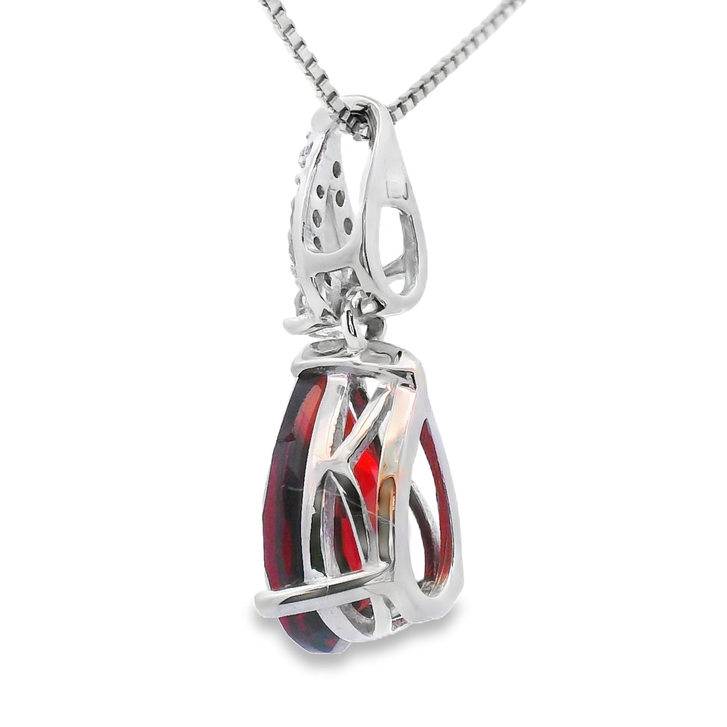 1.38ct Garnet Diamond Fashion Pendants 10KT White Gold Bids.com