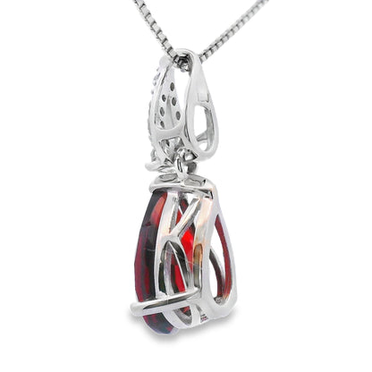 1.38ct Garnet Diamond Fashion Pendants 10KT White Gold Bids.com