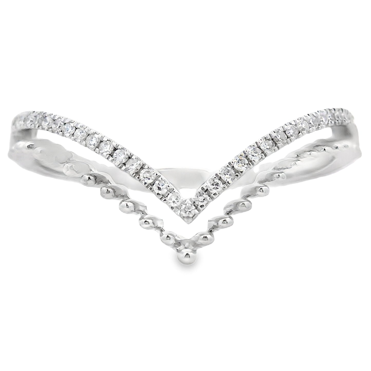 .09ct Diamond Fashion band rings 10KT White Gold Bids.com