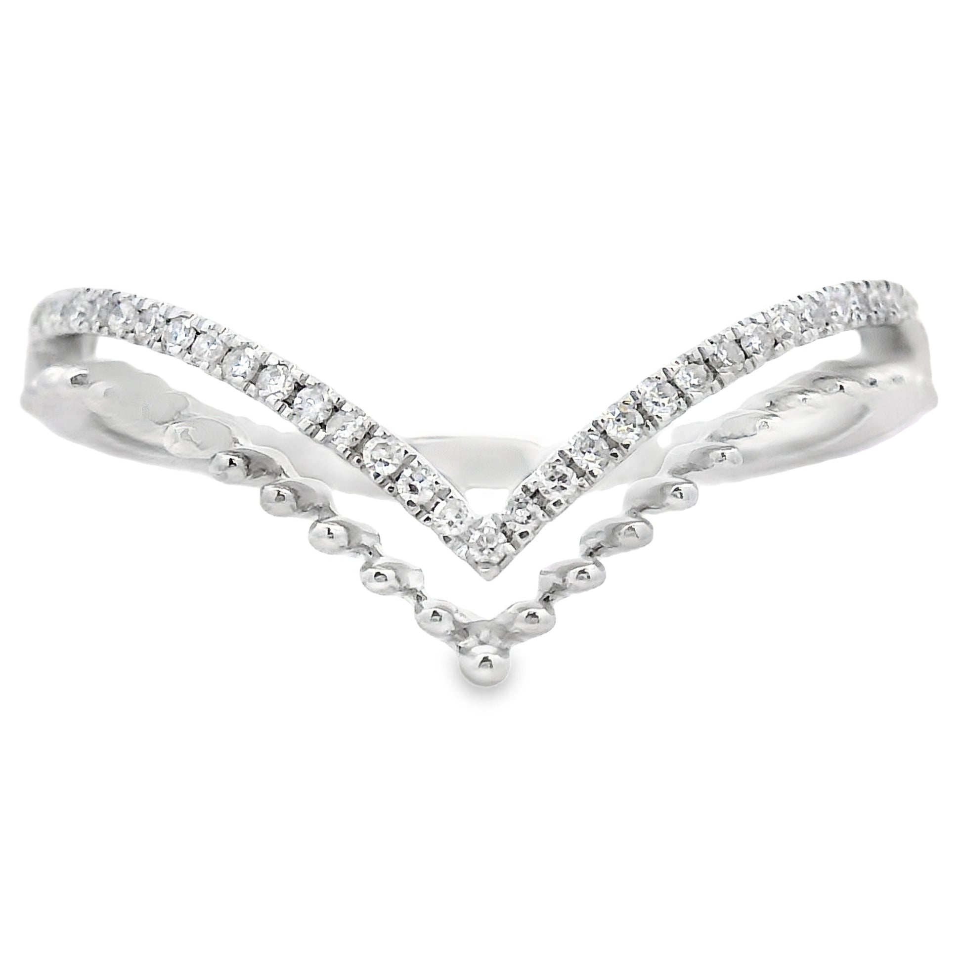 .09ct Diamond Fashion band rings 10KT White Gold Bids.com