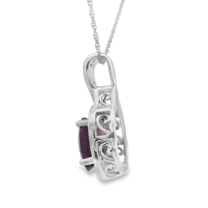 1.61ct Garnet Diamond Fashion Pendants 14KT White Gold Bids.com