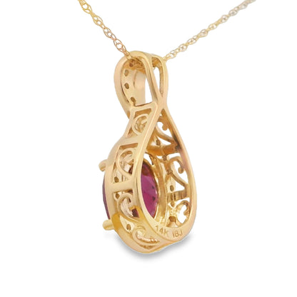 1.61ct Garnet Diamond Fashion Pendants 14KT Yellow Gold Bids.com