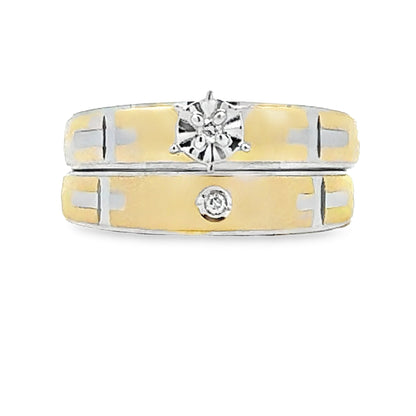 Diamond Engagement Ring Set Sterling Silver 14KT Gold Bids.com