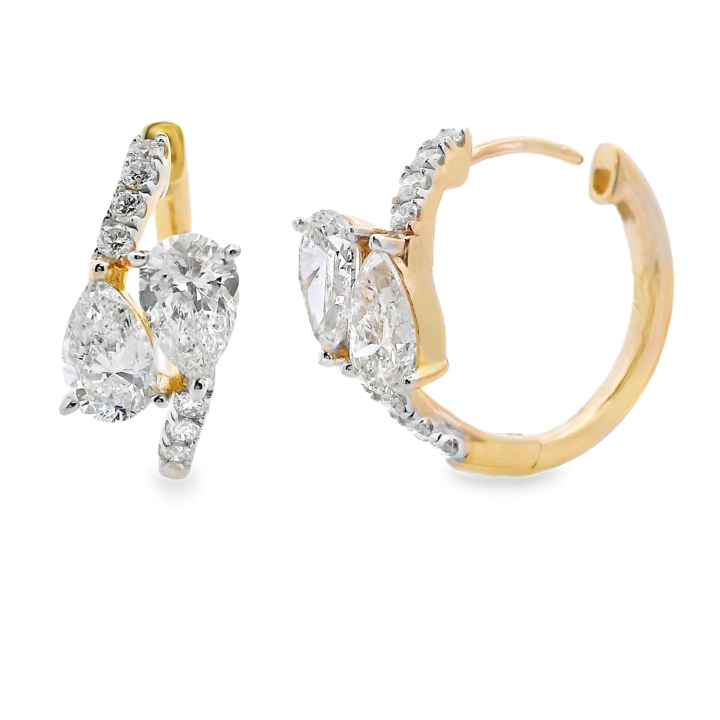 1.50ct Lab Grown Diamond Hoop Earrings 10KT Yellow Gold Bids.com