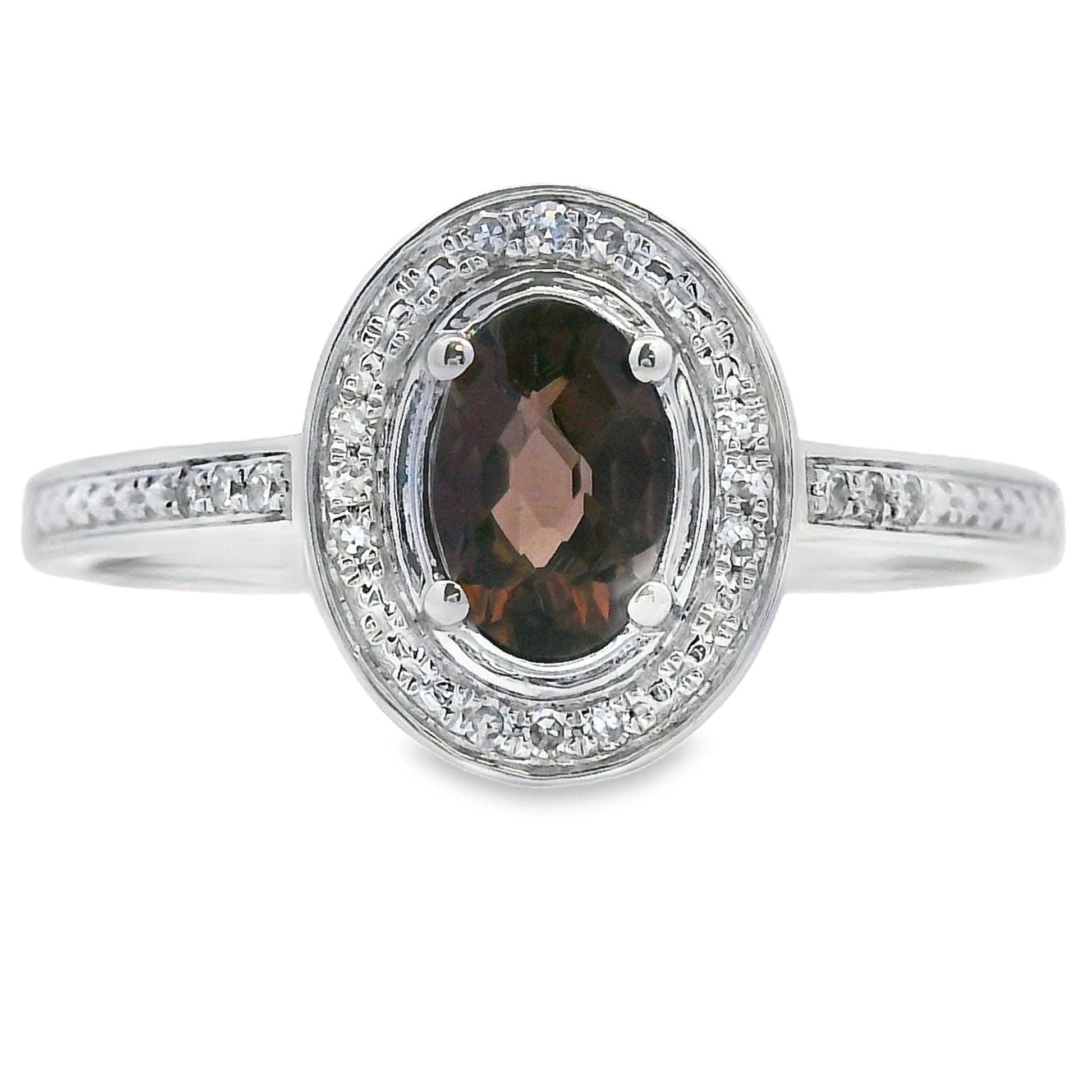 Genuine .42ct Quartz Diamond Ring 10KT White Gold Bids.com