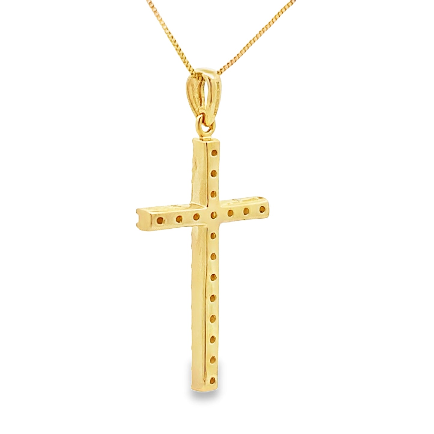 .25ct Diamond Cross Religious Pendant 14KT Yellow Gold Bids.com