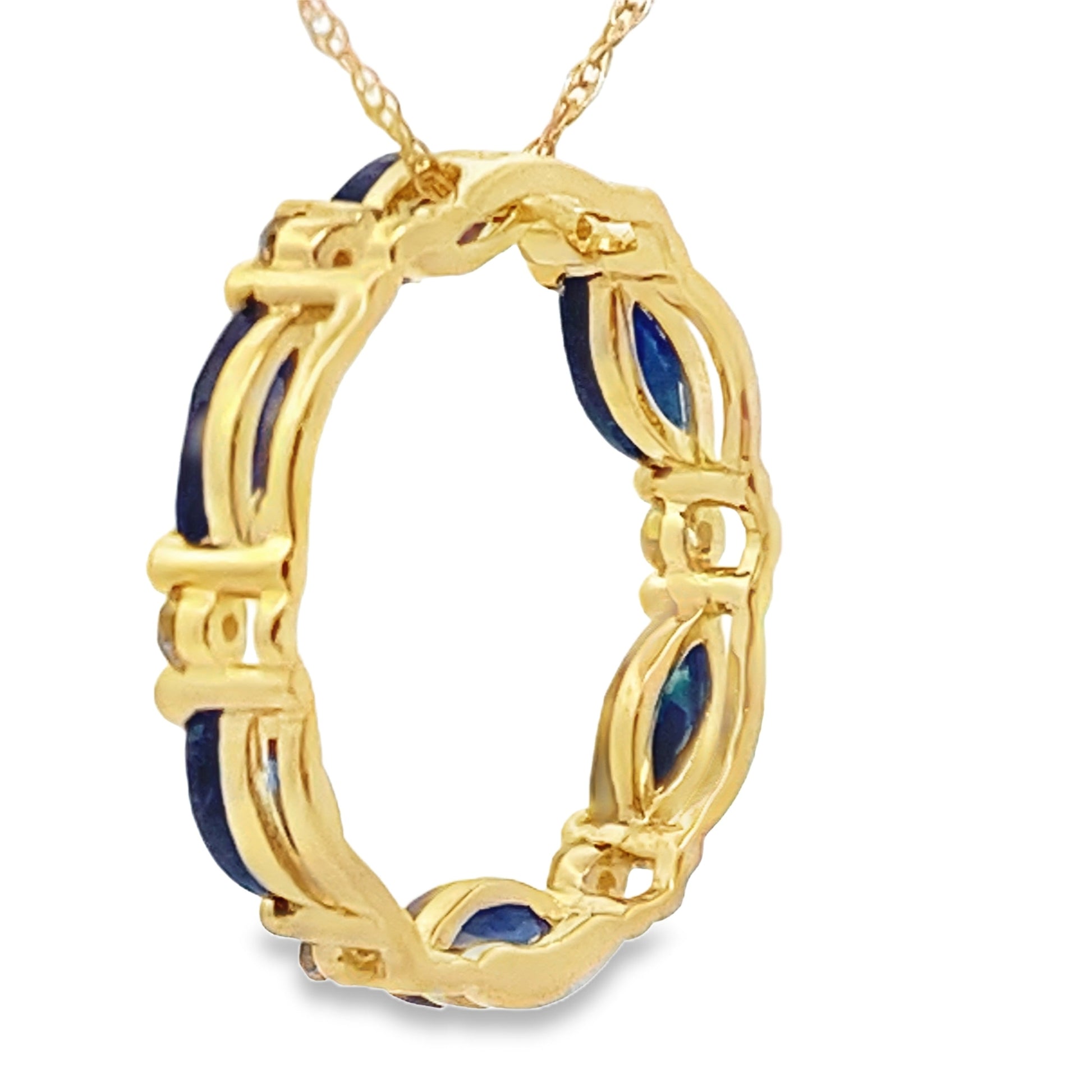 .99ct Sapphire Circle of Love Pendant 10KT Yellow Gold Bids.com