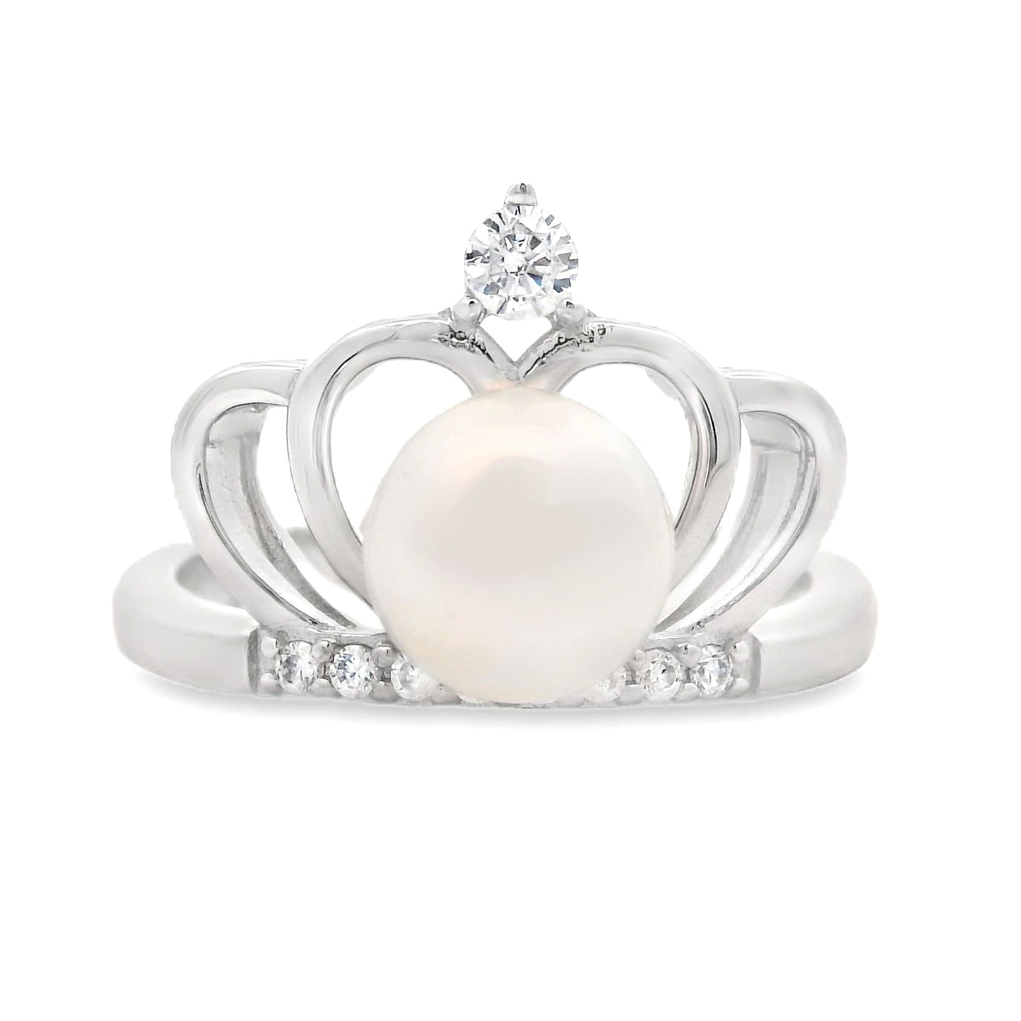 Genuine FW Pearl Cubic Zirconium Ring Sterling Silver Bids.com