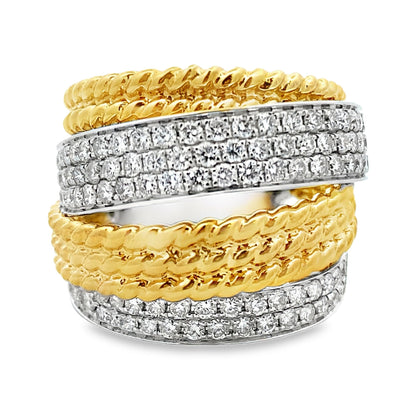 Genuine 1.25ct Diamond Ring 18KT 2 Tone Gold Bids.com