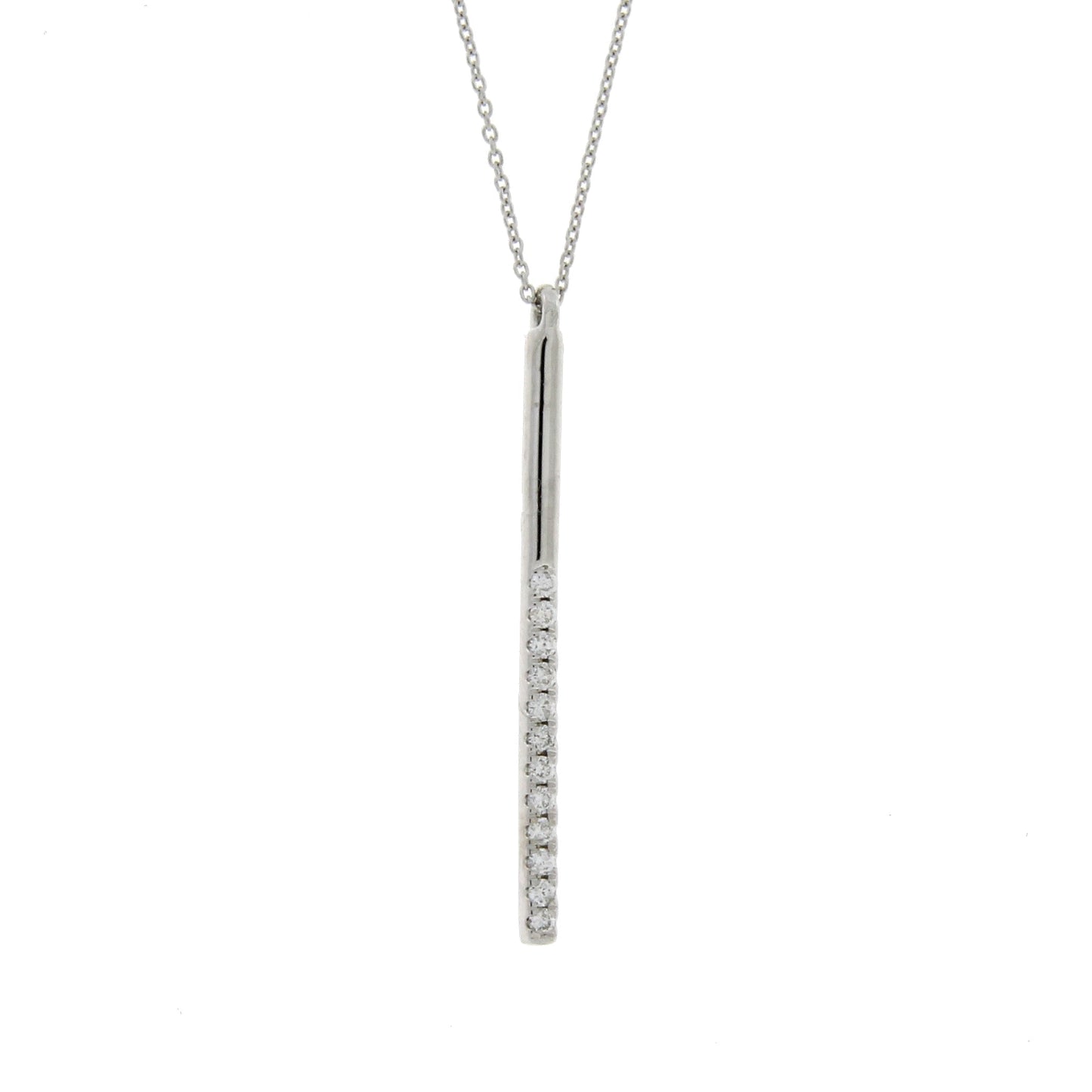 Natural .12ct Diamond Fashion Pendants 14KT White Gold Bids.com