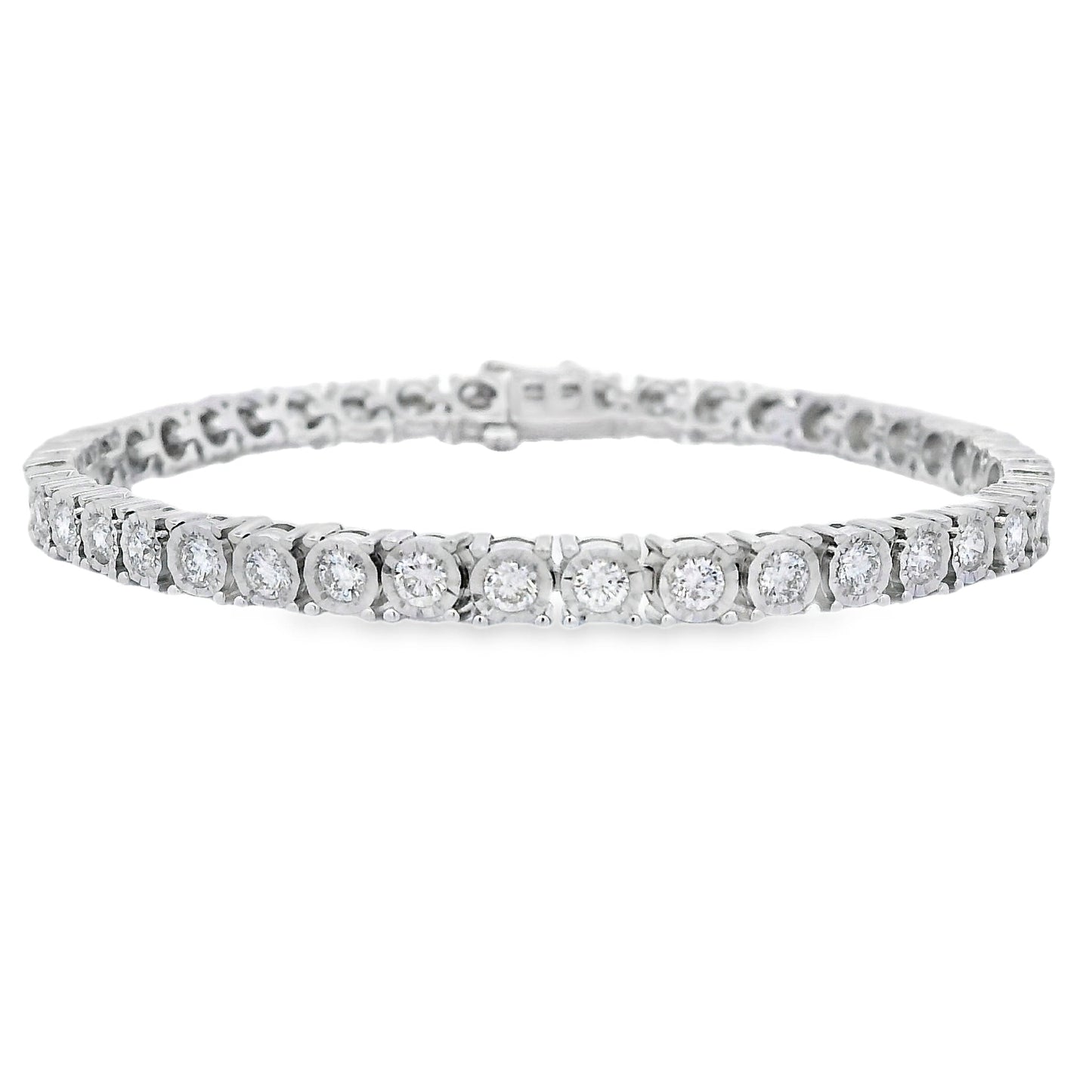Lab Grown Diamond Tennis Bracelet Sterling Silver Bids.com