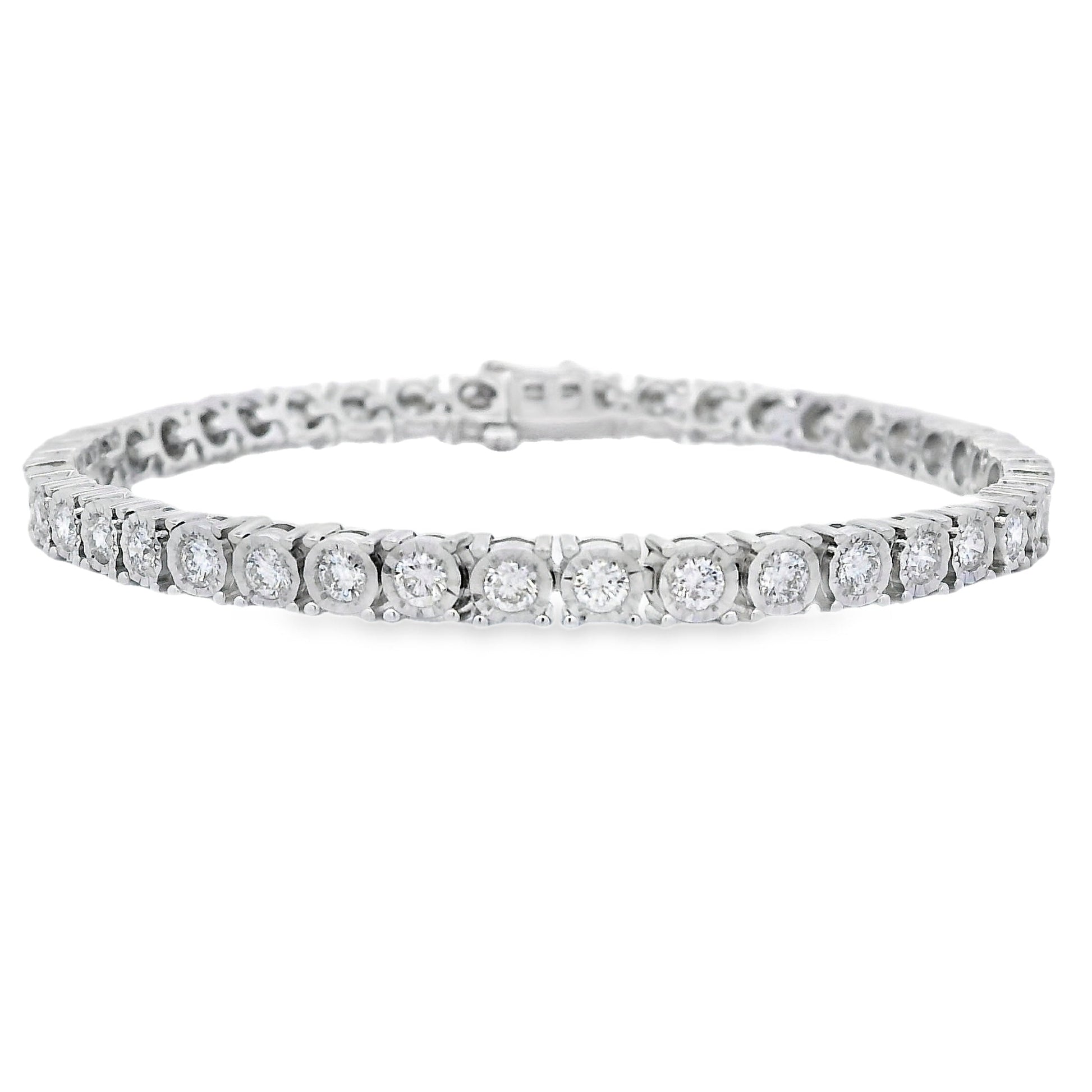 Lab Grown Diamond Tennis Bracelet Sterling Silver Bids.com