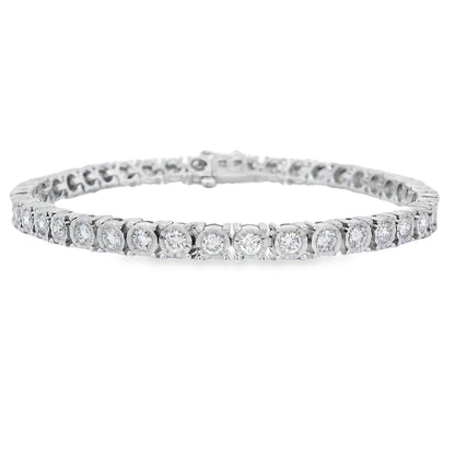 Lab Grown Diamond Tennis Bracelet Sterling Silver Bids.com