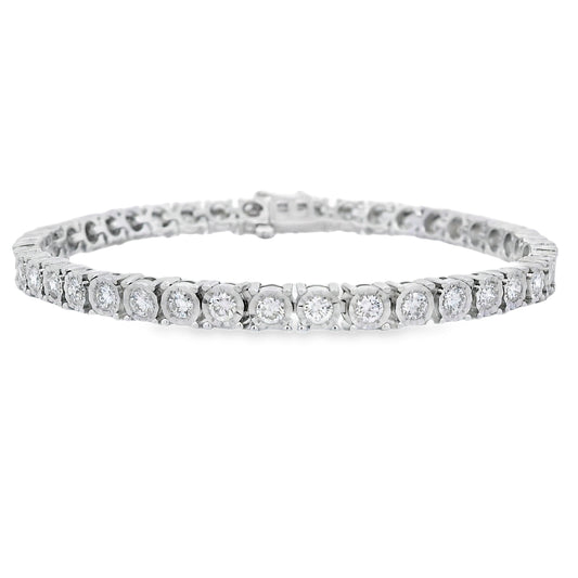 Lab Grown Diamond Tennis Bracelet Sterling Silver Bids.com