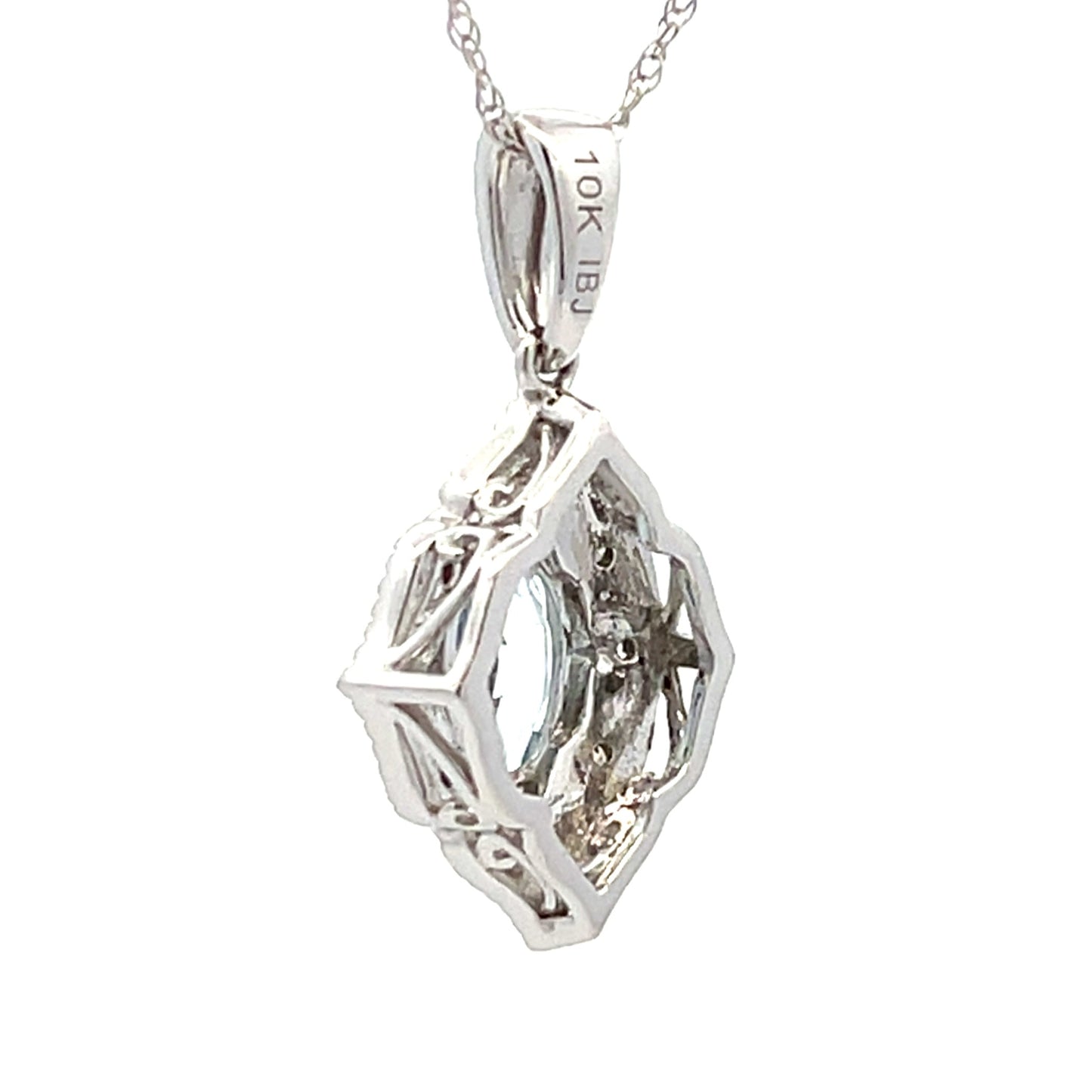 Aquamarine Diamond Fashion Pendants 10KT White Gold Bids.com