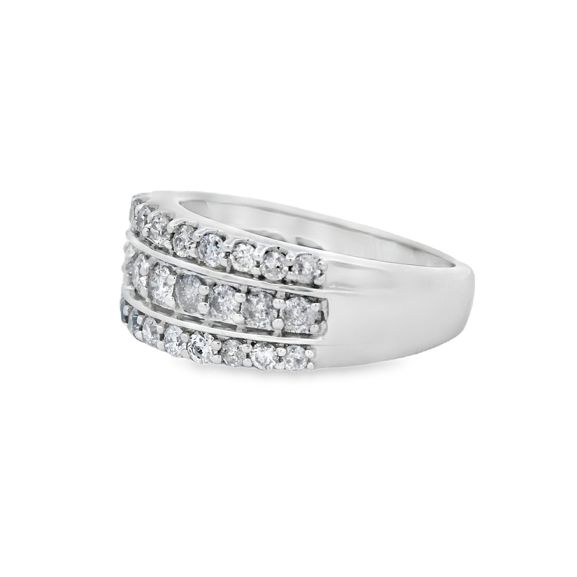 1.00ct Diamond Wedding Band Ring 10KT White Gold Bids.com