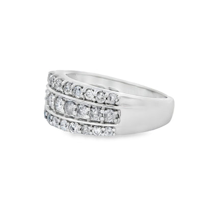 1.00ct Diamond Wedding Band Ring 10KT White Gold Bids.com