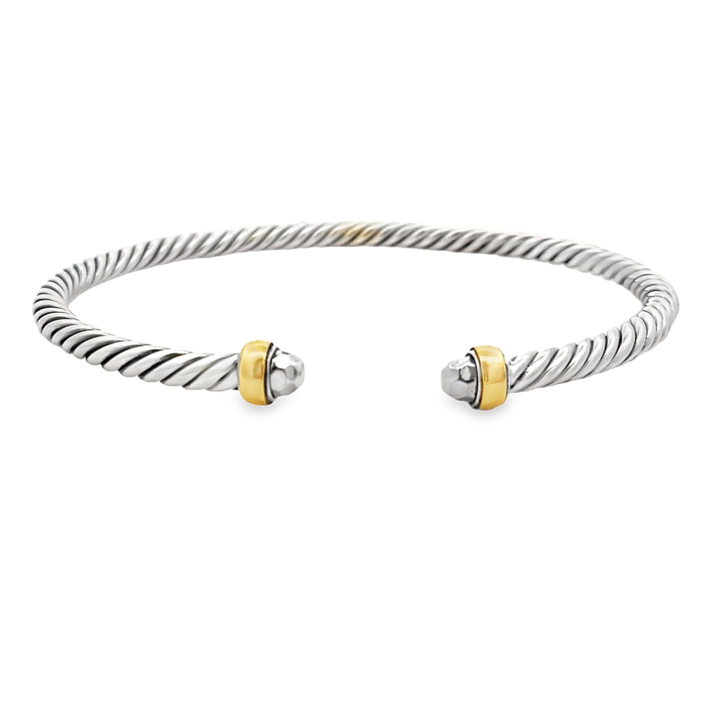 Bangle Bracelet Sterling Silver 18KT Gold Bids.com