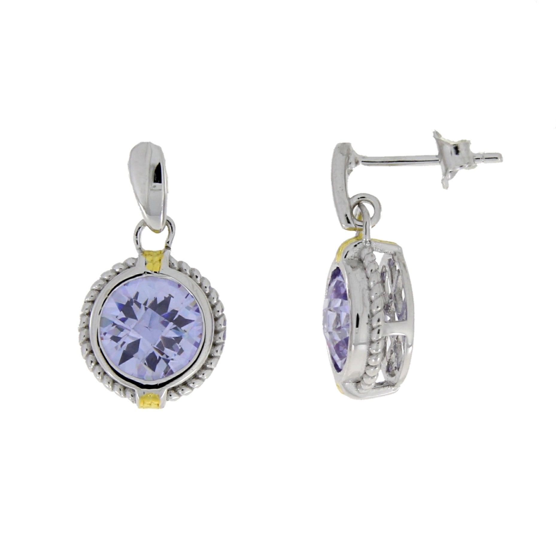 Genuine Cubic Zirconium Dangle Earrings Sterling Silver Bids.com