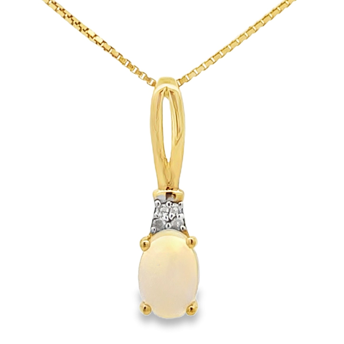 .02ct Opal Diamond Fashion Pendants 10KT Yellow Gold Bids.com