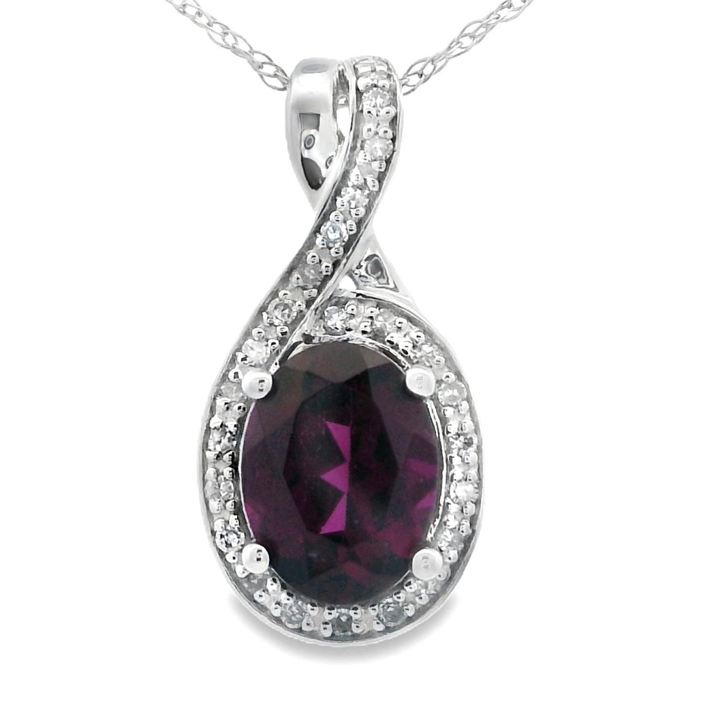 1.61ct Garnet Diamond Fashion Pendants 14KT White Gold Bids.com