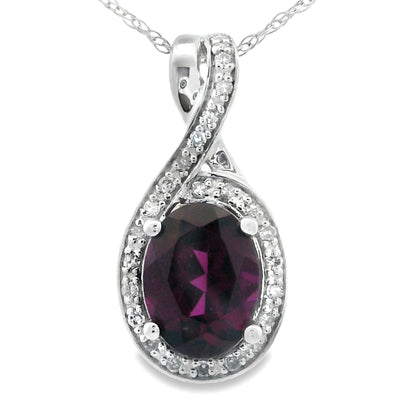 1.61ct Garnet Diamond Fashion Pendants 14KT White Gold Bids.com