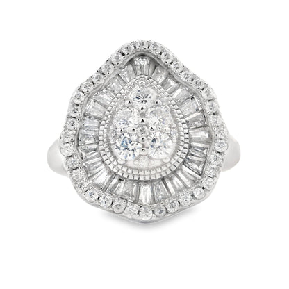 Genuine Cubic Zirconium Ring Sterling Silver Bids.com