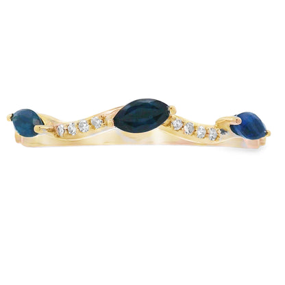 Sapphire Diamond stackable band set 14KT Yellow Gold Bids.com