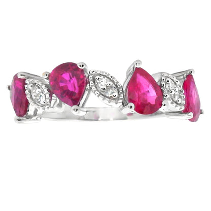 Natural 1.24ct Ruby Diamond Ring 14KT White Gold Bids.com