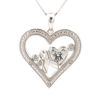 .02ct Diamond Heart Love Pendant Sterling Silver Bids.com