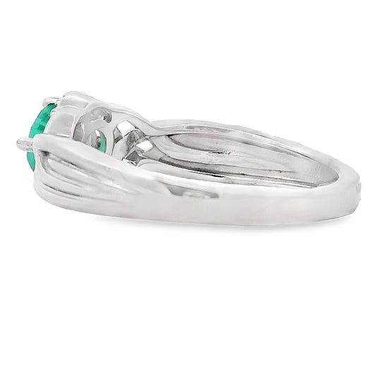 Genuine .58ct Emerald Zircon Ring Sterling Silver Bids.com