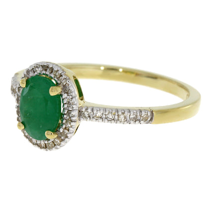 Natural .94ct Emerald Diamond Ring 14KT Yellow Gold Bids.com