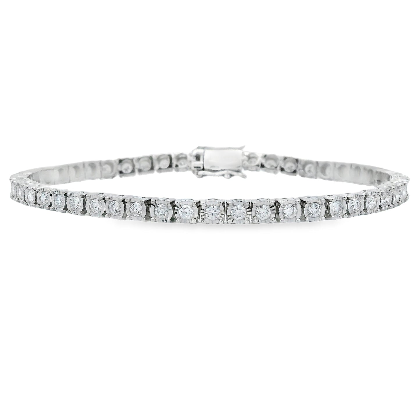 Lab Grown Diamond Tennis Bracelet Sterling Silver Bids.com