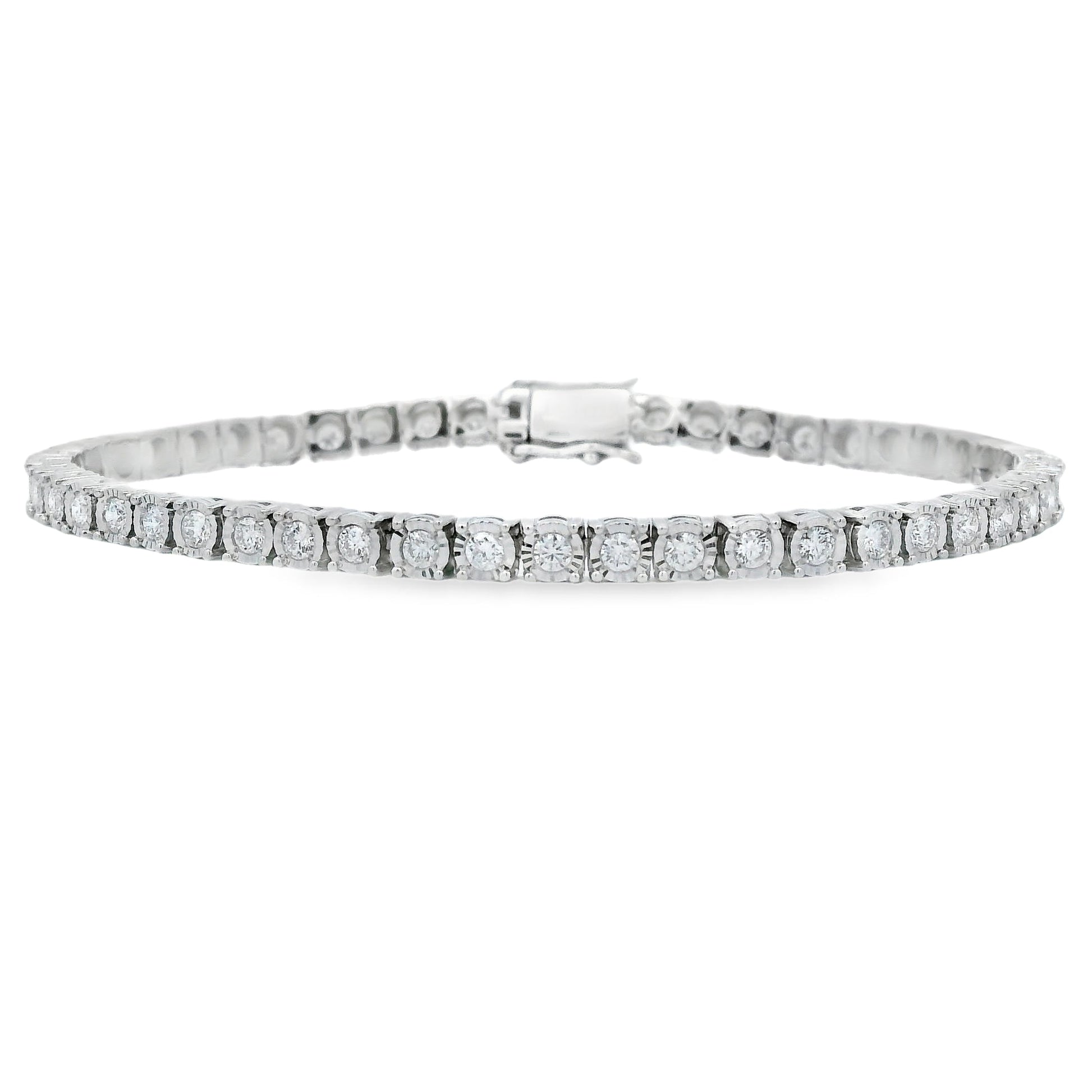 Lab Grown Diamond Tennis Bracelet Sterling Silver Bids.com